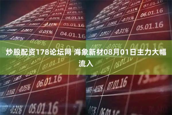 炒股配资178论坛网 海象新材08月01日主力大幅流入